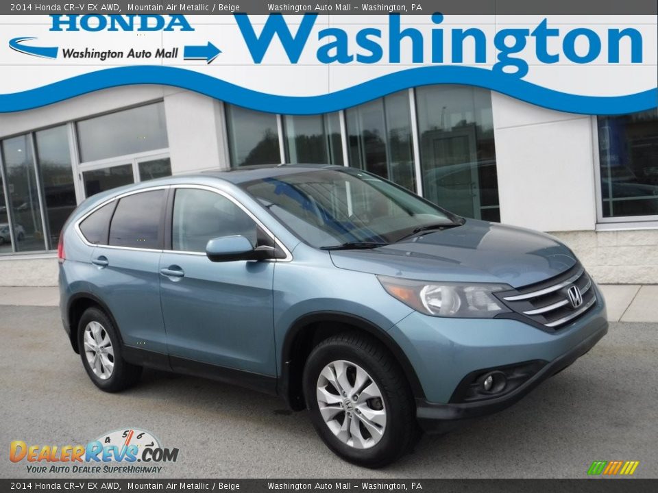 2014 Honda CR-V EX AWD Mountain Air Metallic / Beige Photo #1