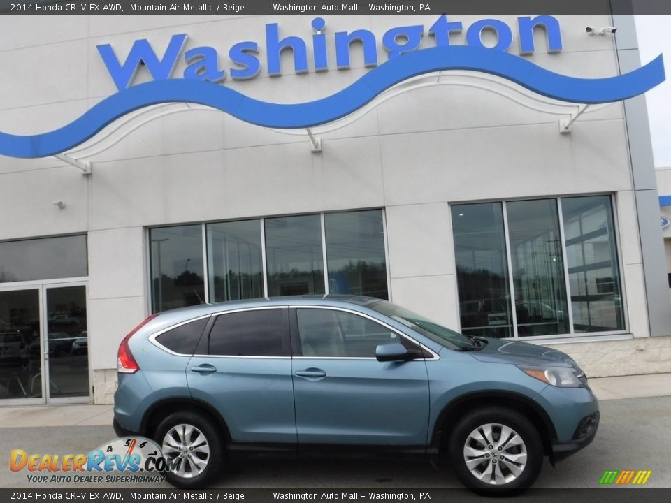 2014 Honda CR-V EX AWD Mountain Air Metallic / Beige Photo #2