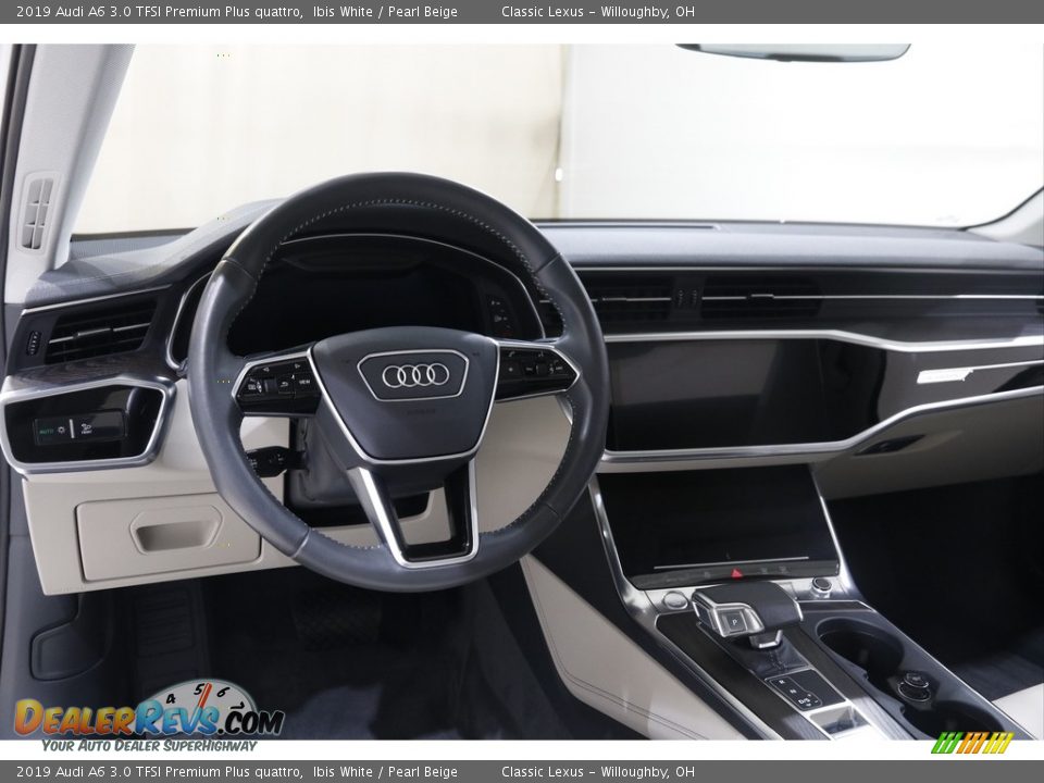 2019 Audi A6 3.0 TFSI Premium Plus quattro Ibis White / Pearl Beige Photo #6