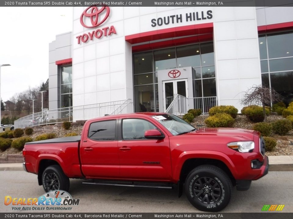 2020 Toyota Tacoma SR5 Double Cab 4x4 Barcelona Red Metallic / Cement Photo #2