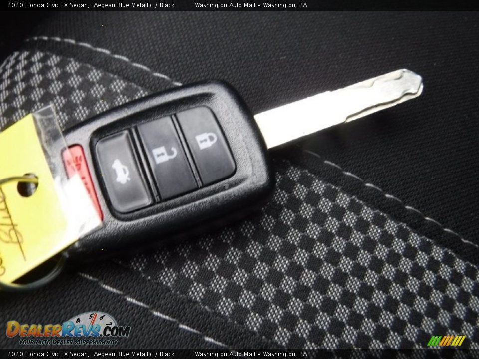 2020 Honda Civic LX Sedan Aegean Blue Metallic / Black Photo #22