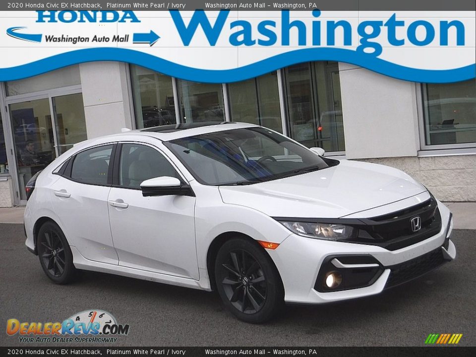 2020 Honda Civic EX Hatchback Platinum White Pearl / Ivory Photo #1