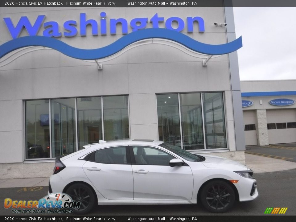 2020 Honda Civic EX Hatchback Platinum White Pearl / Ivory Photo #2