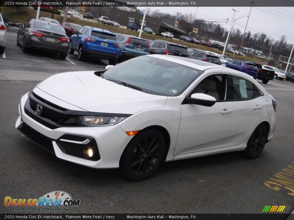 2020 Honda Civic EX Hatchback Platinum White Pearl / Ivory Photo #5