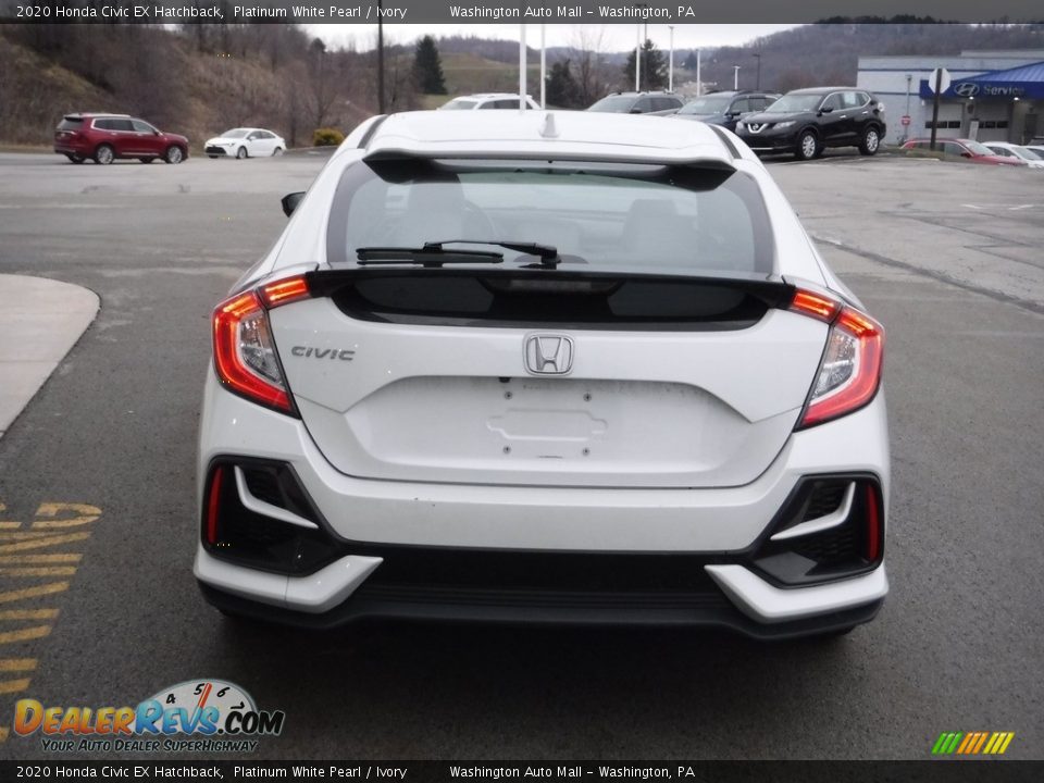 2020 Honda Civic EX Hatchback Platinum White Pearl / Ivory Photo #7