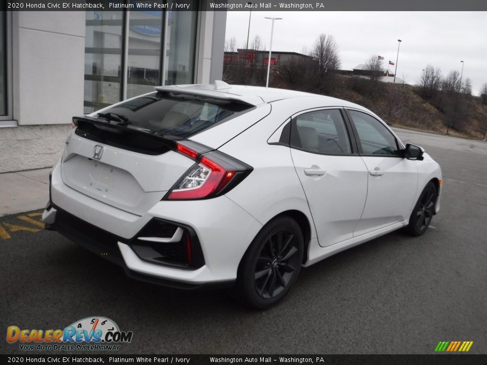 2020 Honda Civic EX Hatchback Platinum White Pearl / Ivory Photo #8