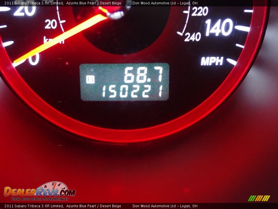 2011 Subaru Tribeca 3.6R Limited Azurite Blue Pearl / Desert Beige Photo #30