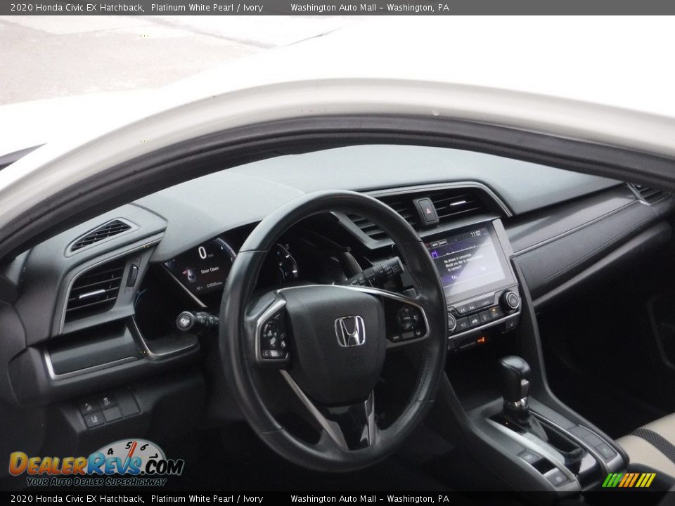 2020 Honda Civic EX Hatchback Platinum White Pearl / Ivory Photo #10