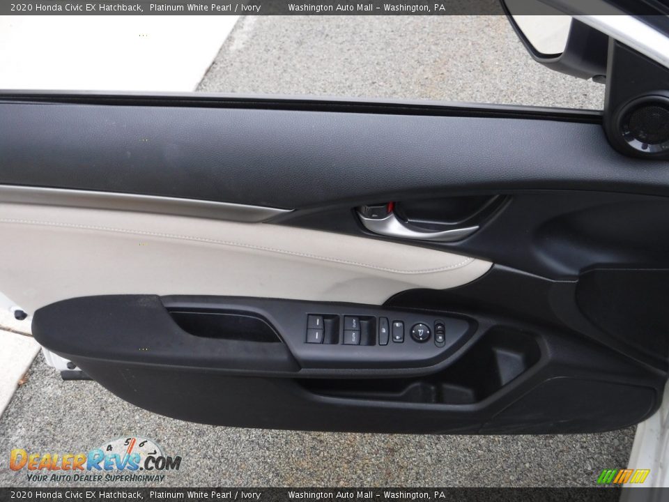 2020 Honda Civic EX Hatchback Platinum White Pearl / Ivory Photo #14