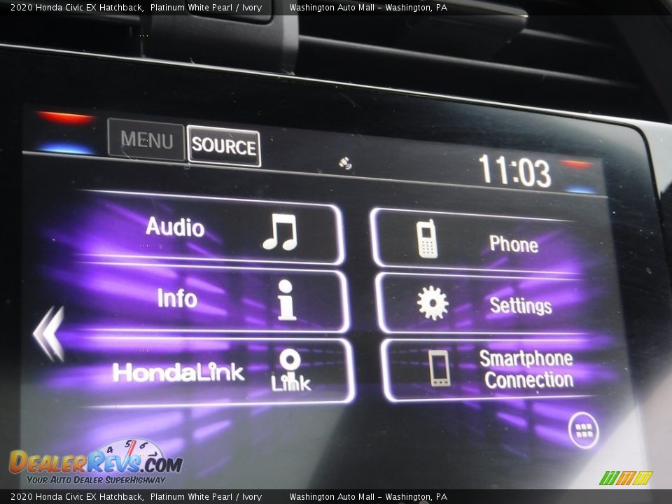 2020 Honda Civic EX Hatchback Platinum White Pearl / Ivory Photo #18