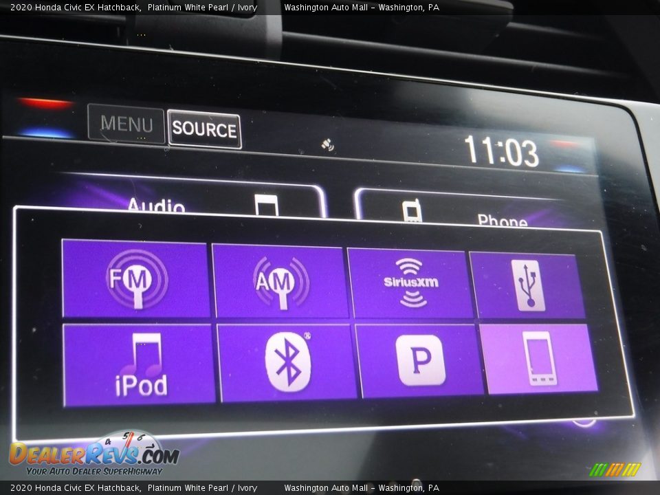 2020 Honda Civic EX Hatchback Platinum White Pearl / Ivory Photo #20