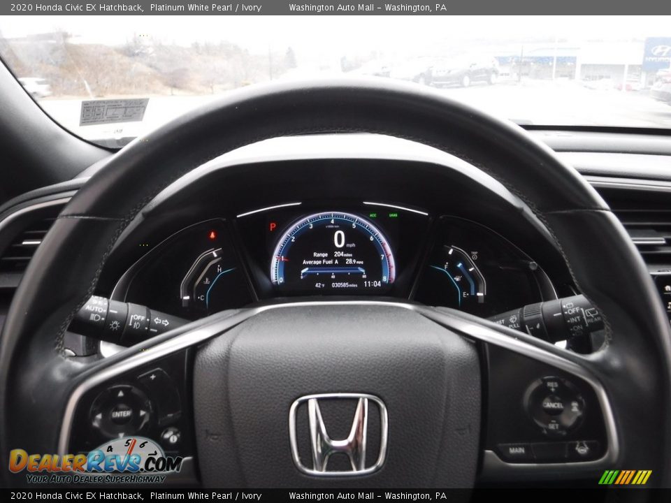 2020 Honda Civic EX Hatchback Platinum White Pearl / Ivory Photo #23