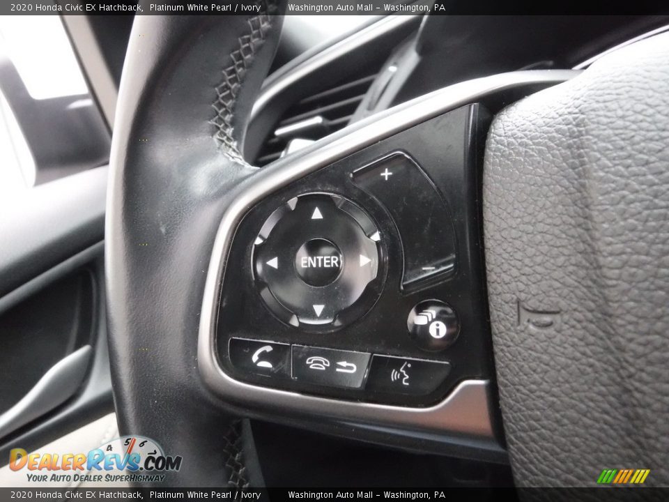 2020 Honda Civic EX Hatchback Platinum White Pearl / Ivory Photo #24