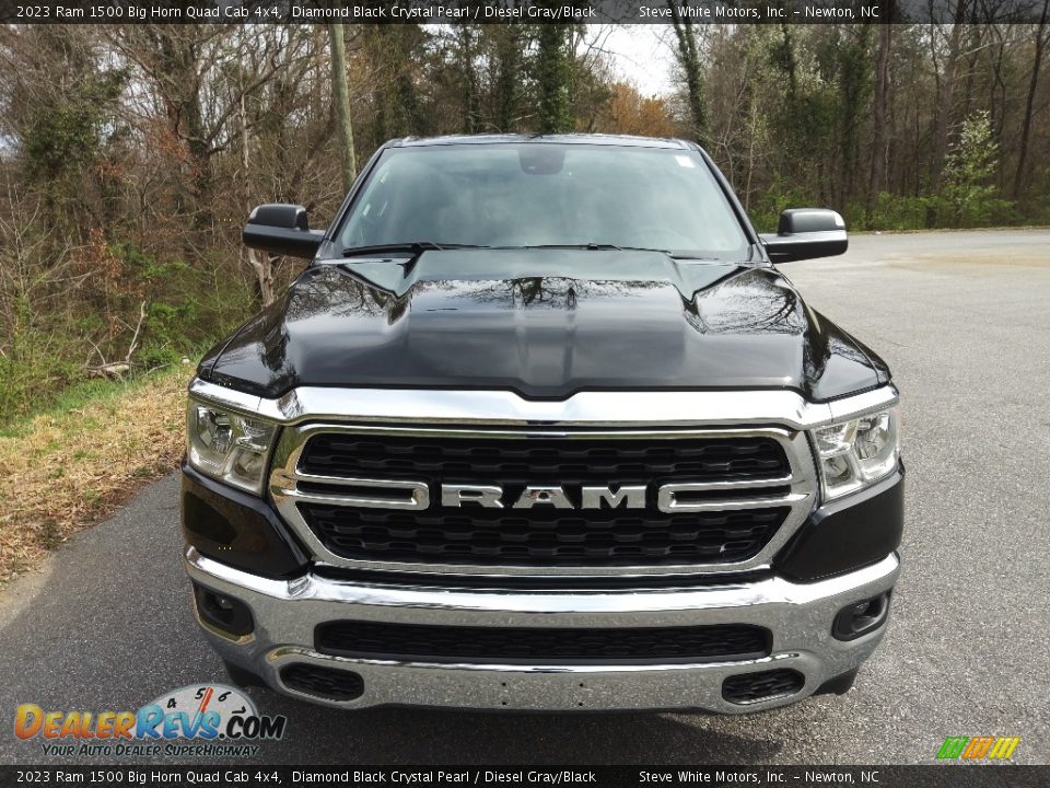 2023 Ram 1500 Big Horn Quad Cab 4x4 Diamond Black Crystal Pearl / Diesel Gray/Black Photo #3