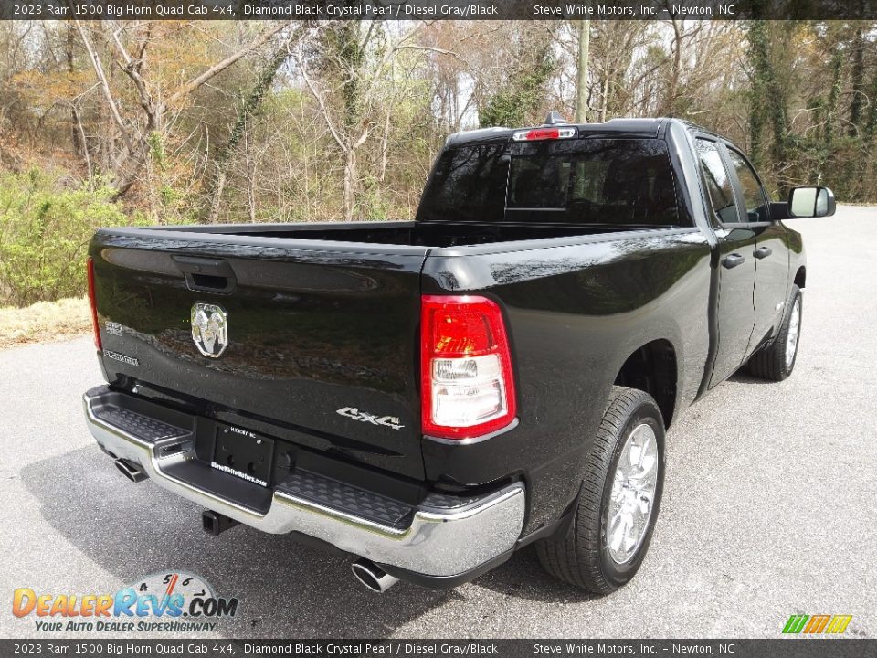 2023 Ram 1500 Big Horn Quad Cab 4x4 Diamond Black Crystal Pearl / Diesel Gray/Black Photo #6