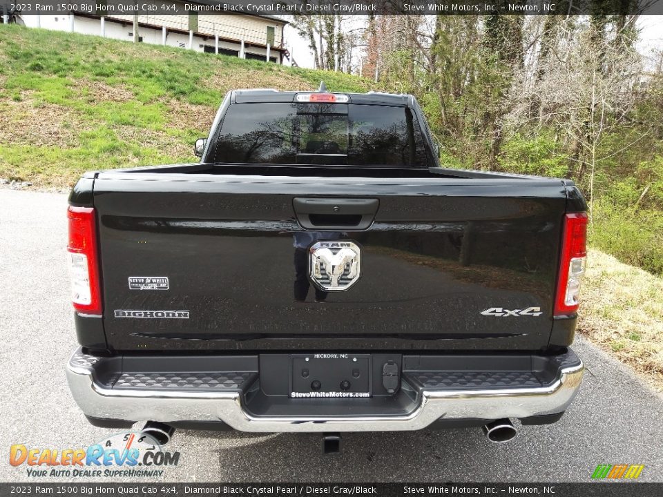 2023 Ram 1500 Big Horn Quad Cab 4x4 Diamond Black Crystal Pearl / Diesel Gray/Black Photo #7