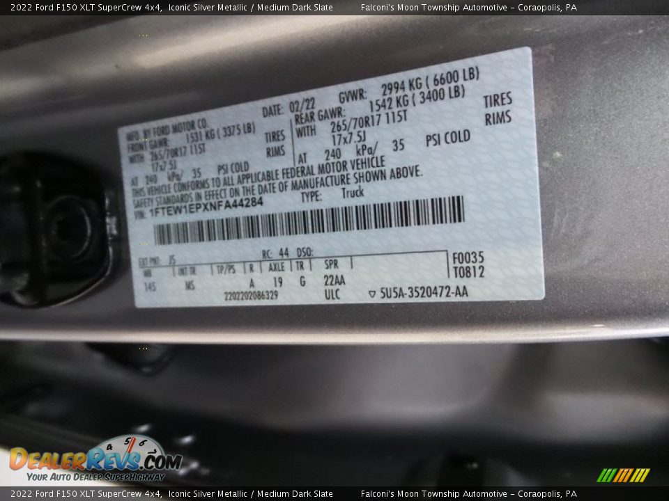 2022 Ford F150 XLT SuperCrew 4x4 Iconic Silver Metallic / Medium Dark Slate Photo #28