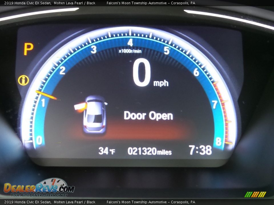 2019 Honda Civic EX Sedan Molten Lava Pearl / Black Photo #28