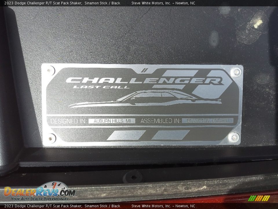 Info Tag of 2023 Dodge Challenger R/T Scat Pack Shaker Photo #10