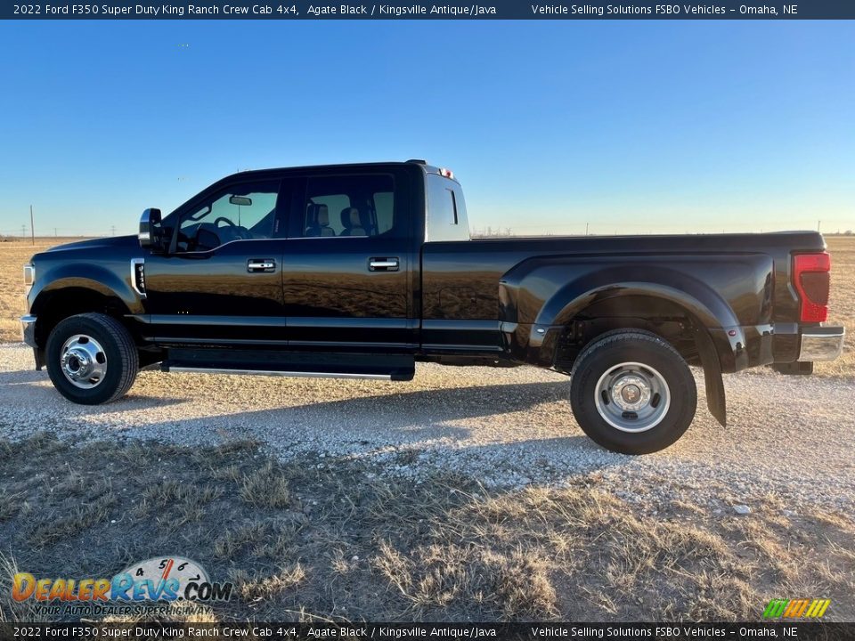 2022 Ford F350 Super Duty King Ranch Crew Cab 4x4 Agate Black / Kingsville Antique/Java Photo #2