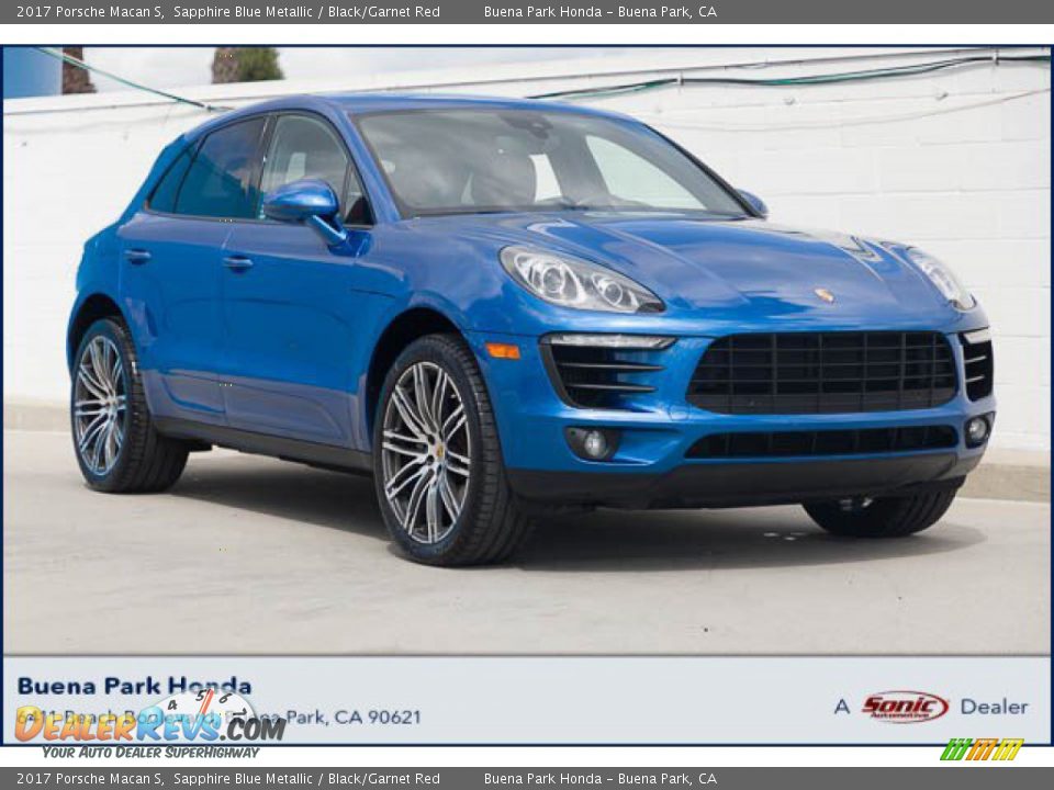 2017 Porsche Macan S Sapphire Blue Metallic / Black/Garnet Red Photo #1