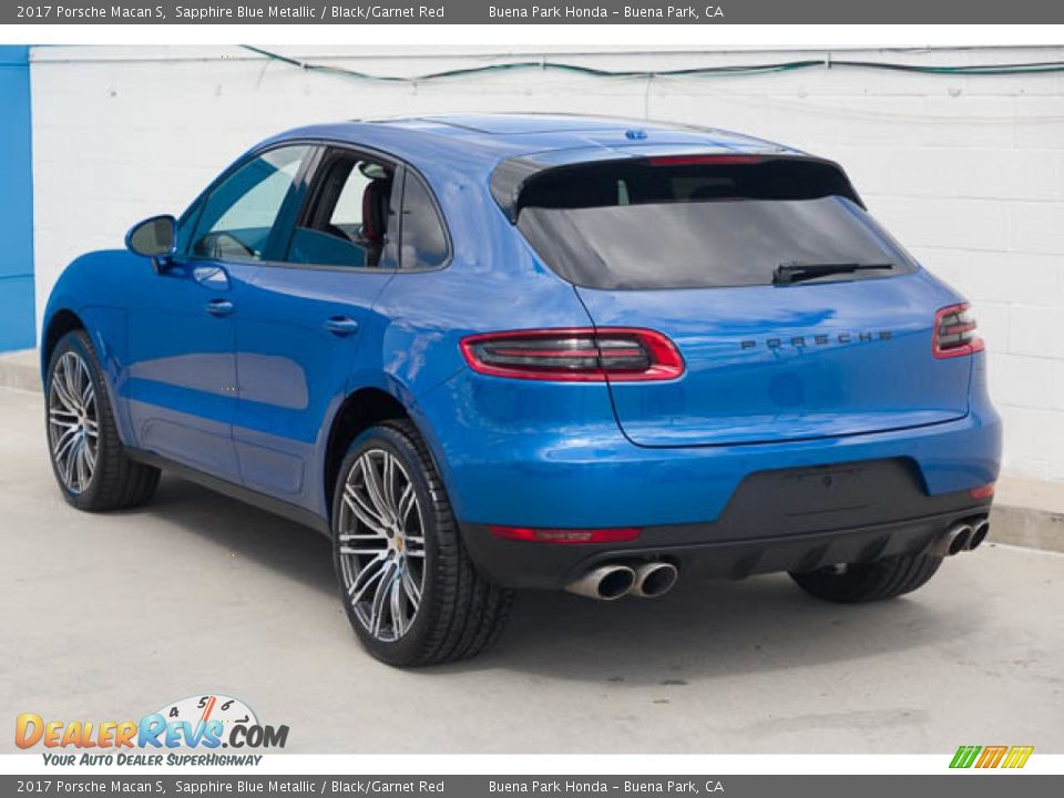 2017 Porsche Macan S Sapphire Blue Metallic / Black/Garnet Red Photo #2