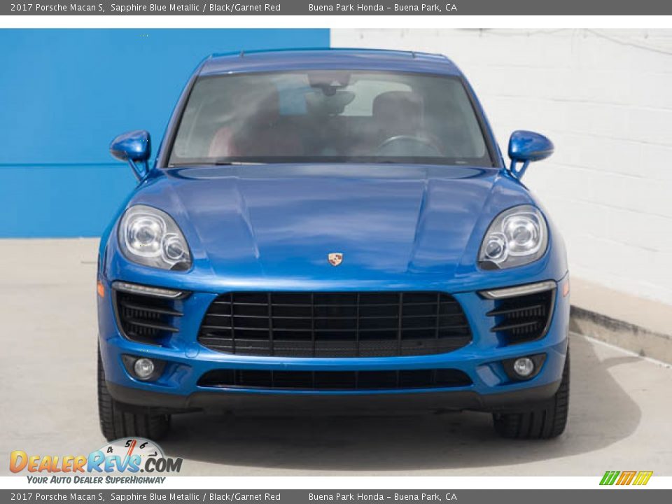 2017 Porsche Macan S Sapphire Blue Metallic / Black/Garnet Red Photo #7