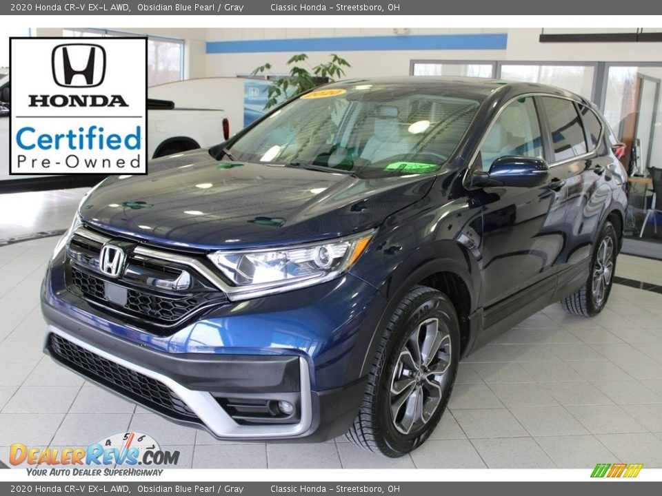 2020 Honda CR-V EX-L AWD Obsidian Blue Pearl / Gray Photo #1