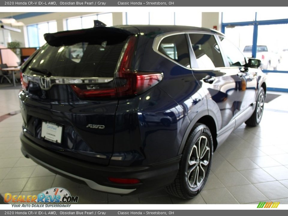 2020 Honda CR-V EX-L AWD Obsidian Blue Pearl / Gray Photo #7