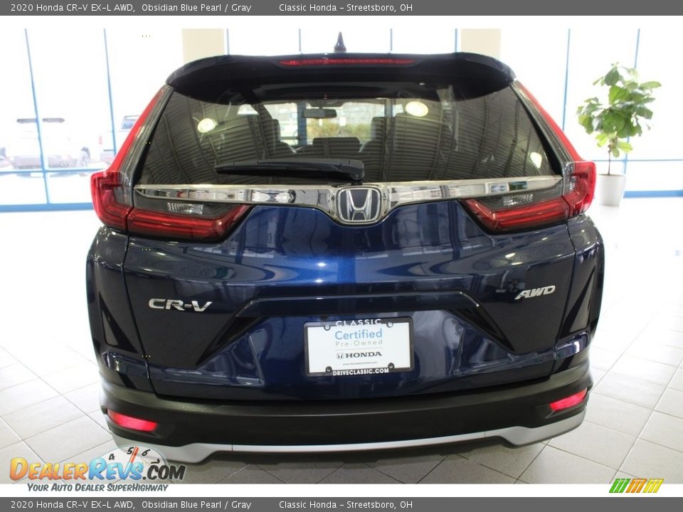 2020 Honda CR-V EX-L AWD Obsidian Blue Pearl / Gray Photo #8