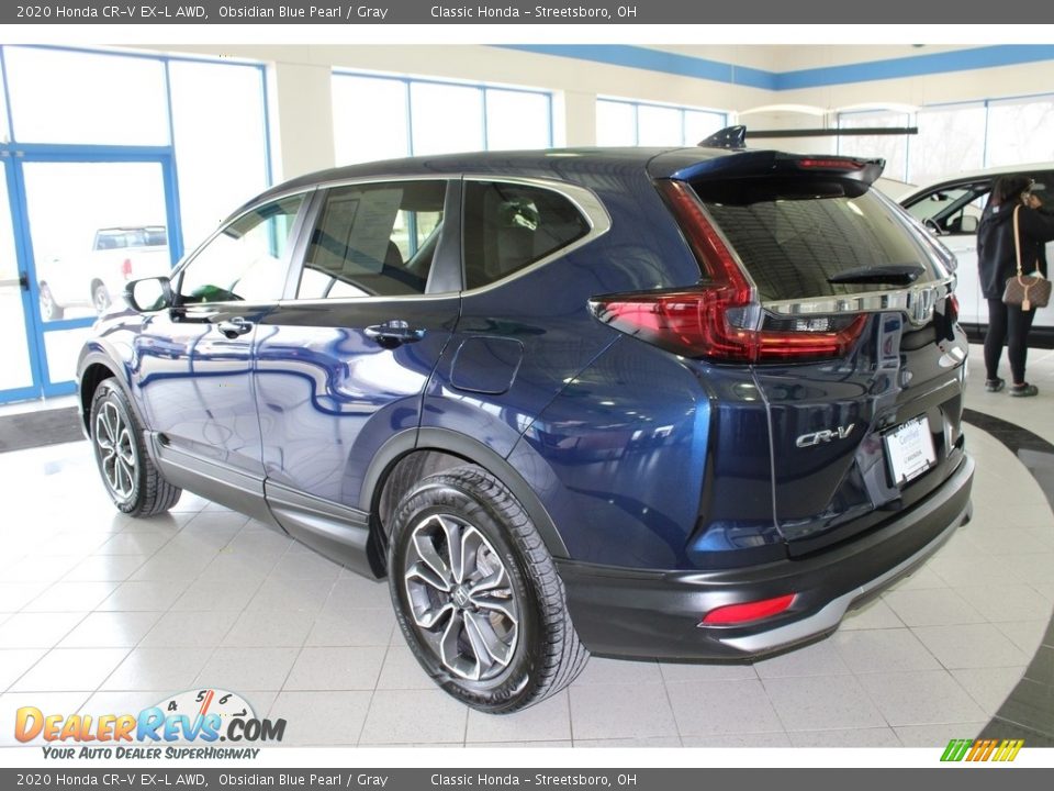 2020 Honda CR-V EX-L AWD Obsidian Blue Pearl / Gray Photo #9