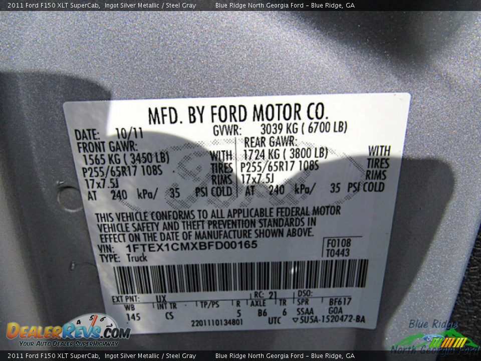 2011 Ford F150 XLT SuperCab Ingot Silver Metallic / Steel Gray Photo #22