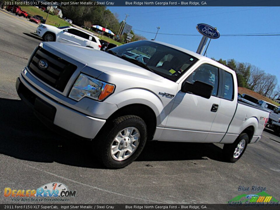 2011 Ford F150 XLT SuperCab Ingot Silver Metallic / Steel Gray Photo #23