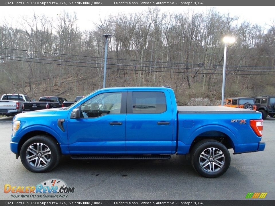 2021 Ford F150 STX SuperCrew 4x4 Velocity Blue / Black Photo #6