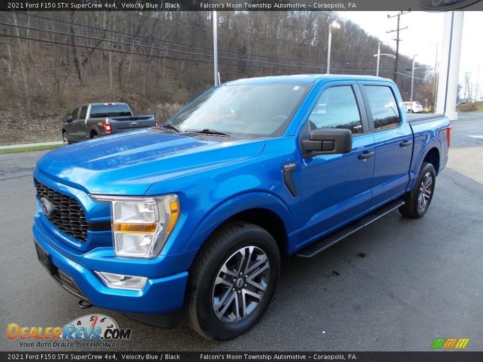 2021 Ford F150 STX SuperCrew 4x4 Velocity Blue / Black Photo #7