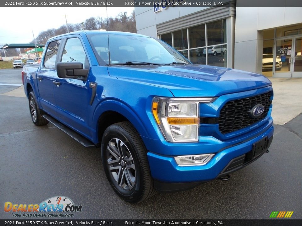 2021 Ford F150 STX SuperCrew 4x4 Velocity Blue / Black Photo #9