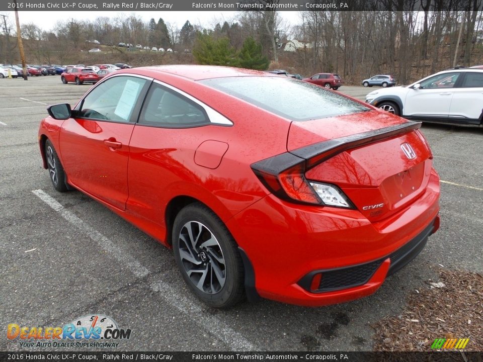 2016 Honda Civic LX-P Coupe Rallye Red / Black/Gray Photo #2