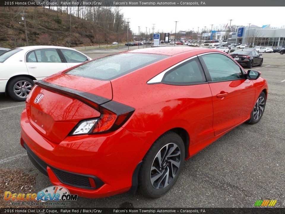 2016 Honda Civic LX-P Coupe Rallye Red / Black/Gray Photo #3