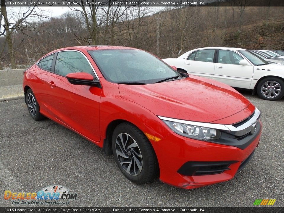 2016 Honda Civic LX-P Coupe Rallye Red / Black/Gray Photo #4