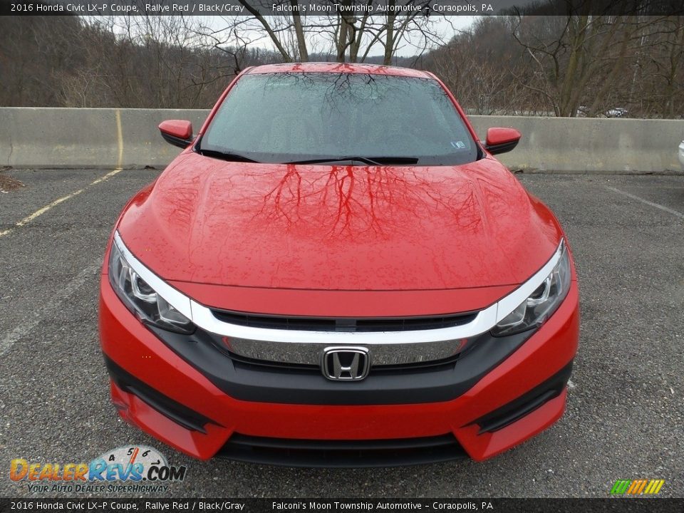 2016 Honda Civic LX-P Coupe Rallye Red / Black/Gray Photo #5