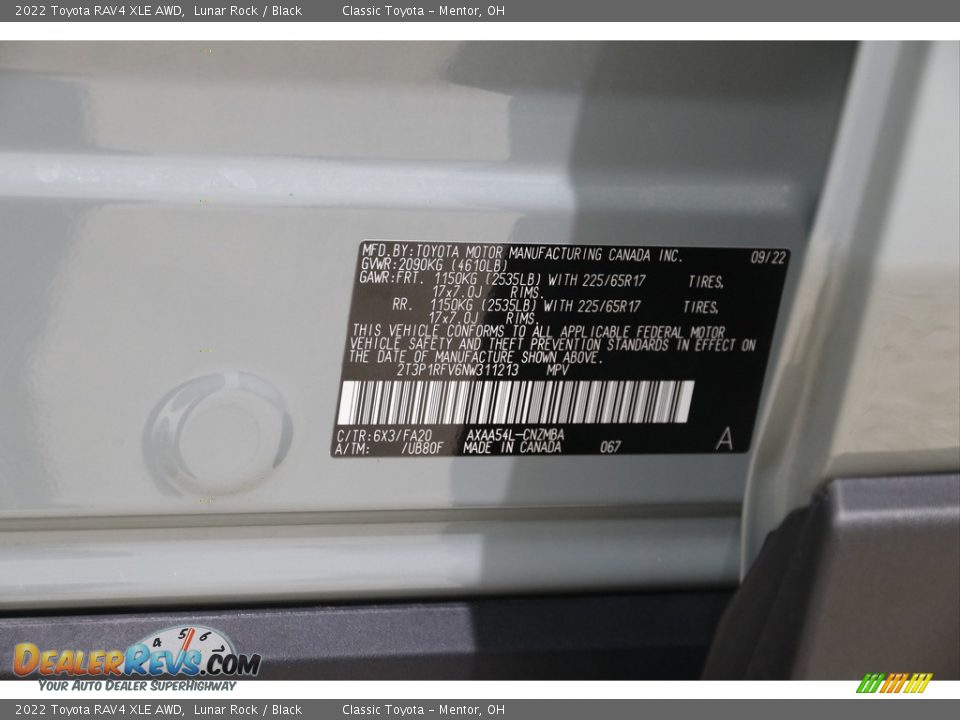 2022 Toyota RAV4 XLE AWD Lunar Rock / Black Photo #21