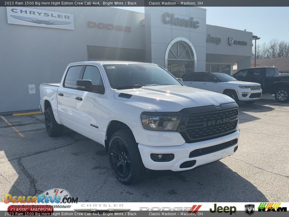 2023 Ram 1500 Big Horn Night Edition Crew Cab 4x4 Bright White / Black Photo #1