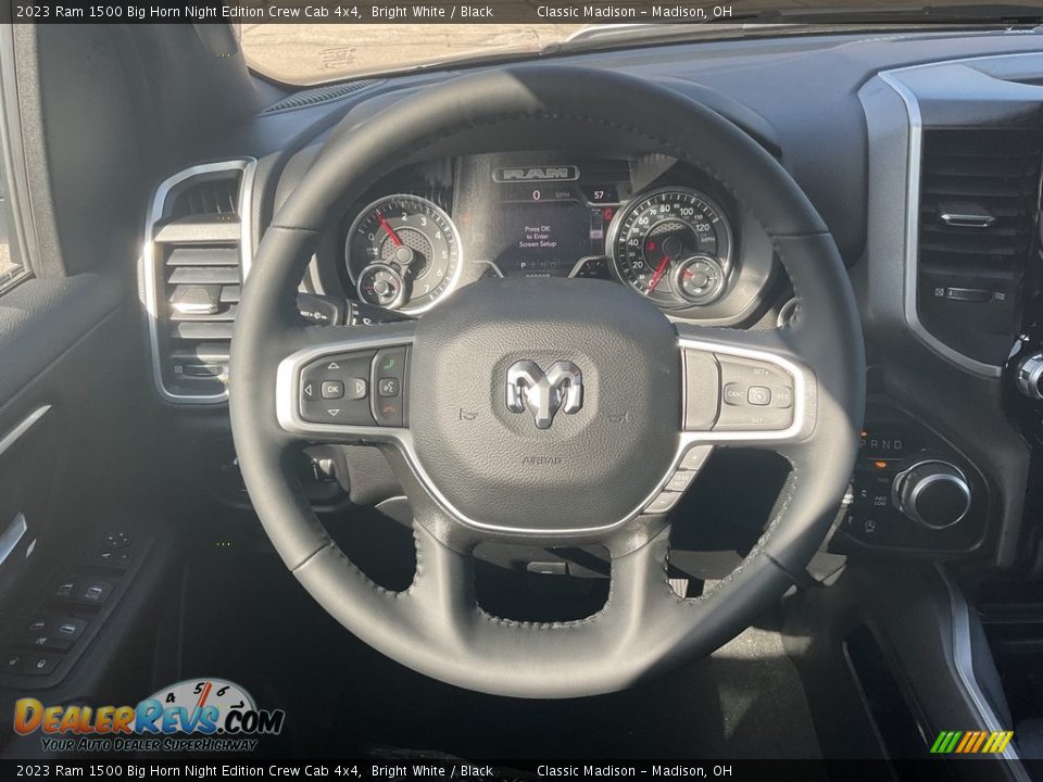 2023 Ram 1500 Big Horn Night Edition Crew Cab 4x4 Bright White / Black Photo #5
