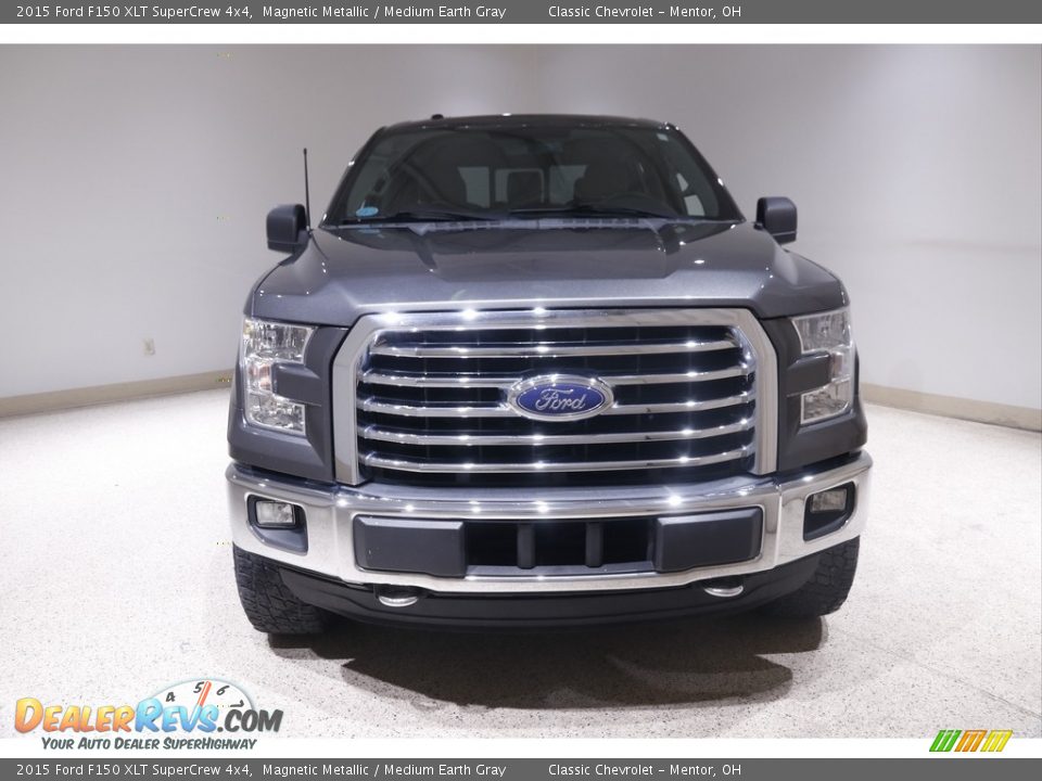 2015 Ford F150 XLT SuperCrew 4x4 Magnetic Metallic / Medium Earth Gray Photo #2