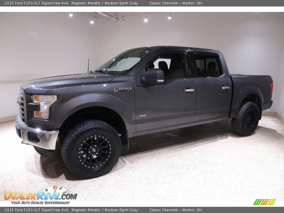 2015 Ford F150 XLT SuperCrew 4x4 Magnetic Metallic / Medium Earth Gray Photo #3