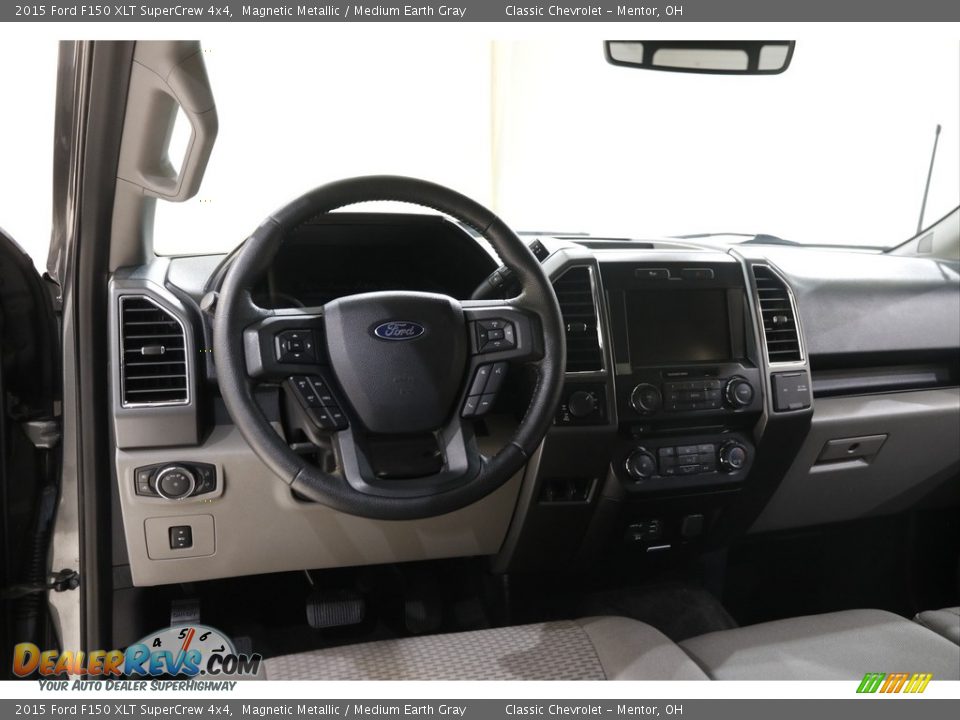 2015 Ford F150 XLT SuperCrew 4x4 Magnetic Metallic / Medium Earth Gray Photo #7