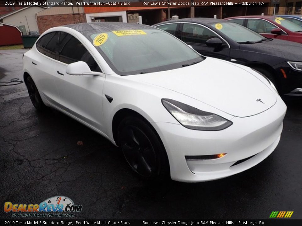 2019 Tesla Model 3 Standard Range Pearl White Multi-Coat / Black Photo #4