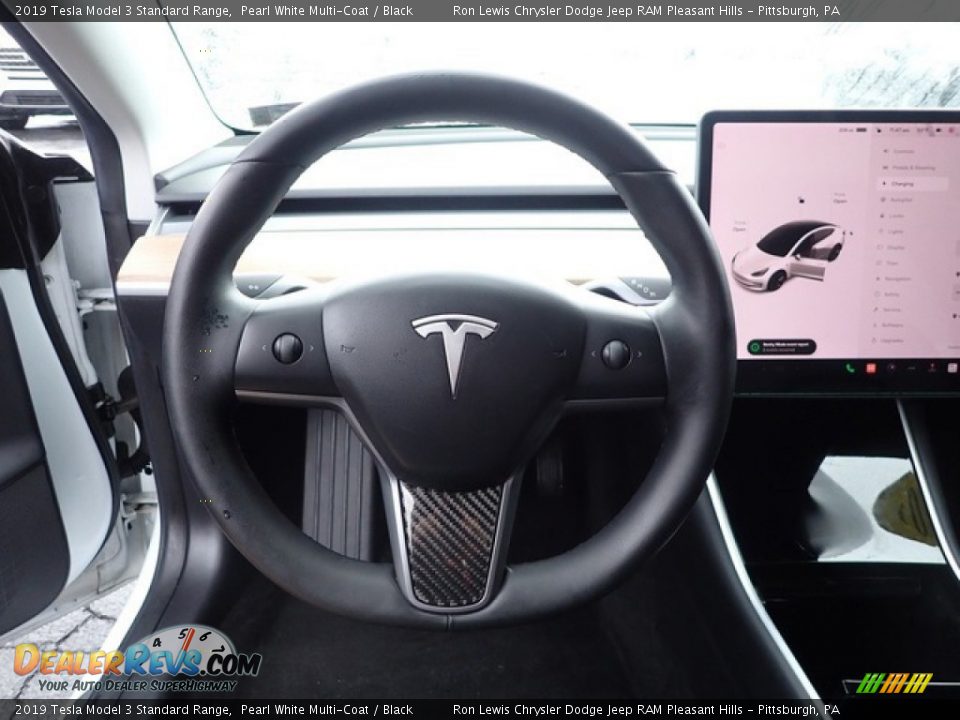 2019 Tesla Model 3 Standard Range Pearl White Multi-Coat / Black Photo #19