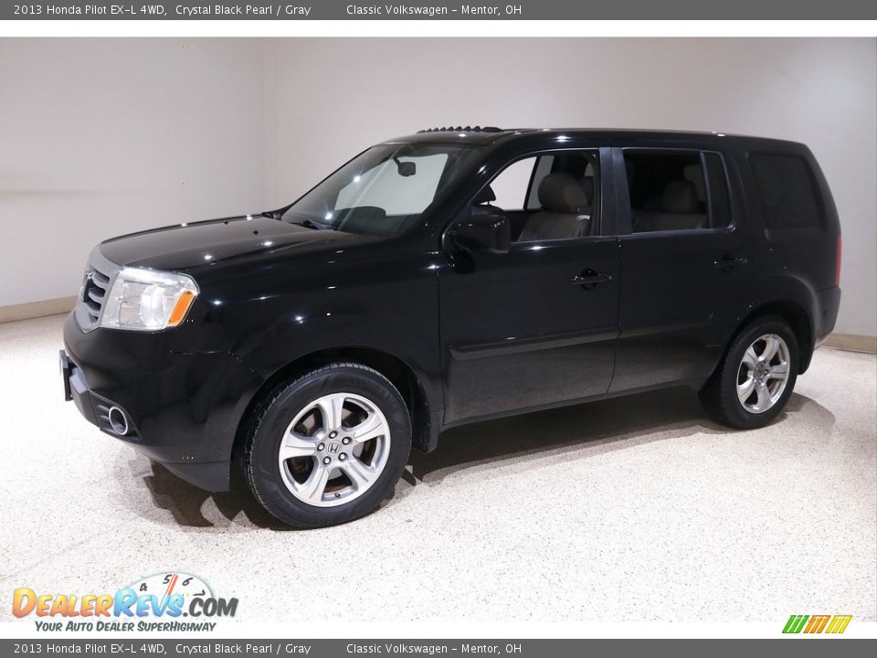 2013 Honda Pilot EX-L 4WD Crystal Black Pearl / Gray Photo #3