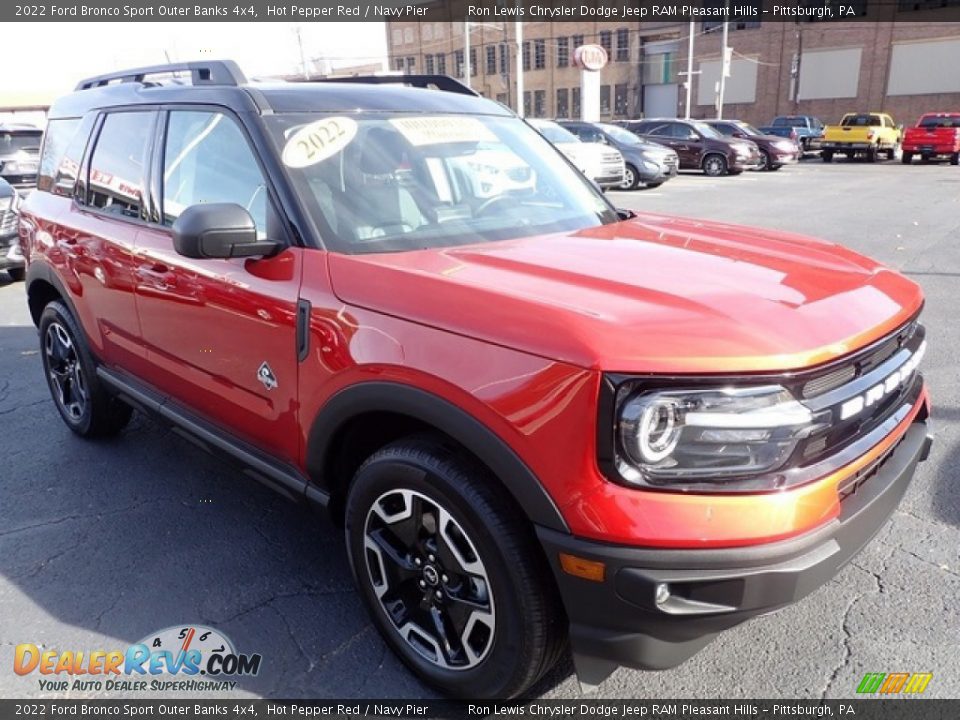 2022 Ford Bronco Sport Outer Banks 4x4 Hot Pepper Red / Navy Pier Photo #2